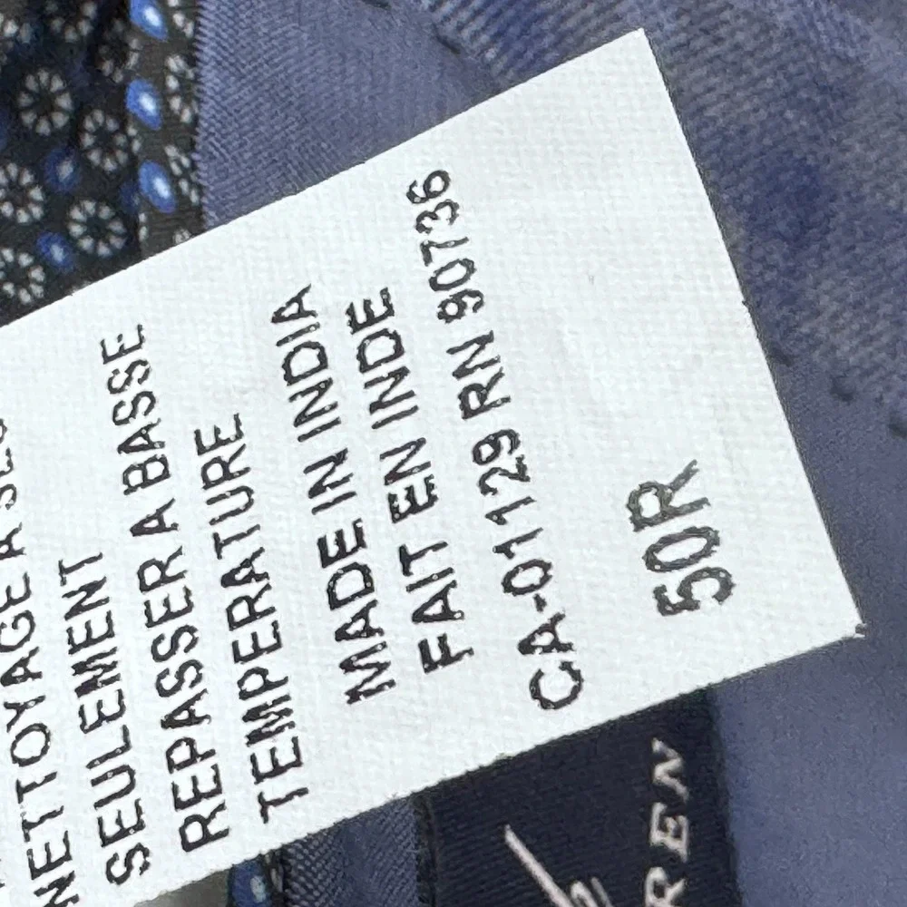 Ralph Lauren Blazer Men 50R Blue Plaid Wool Blend 2 Button Notched Dual Vented